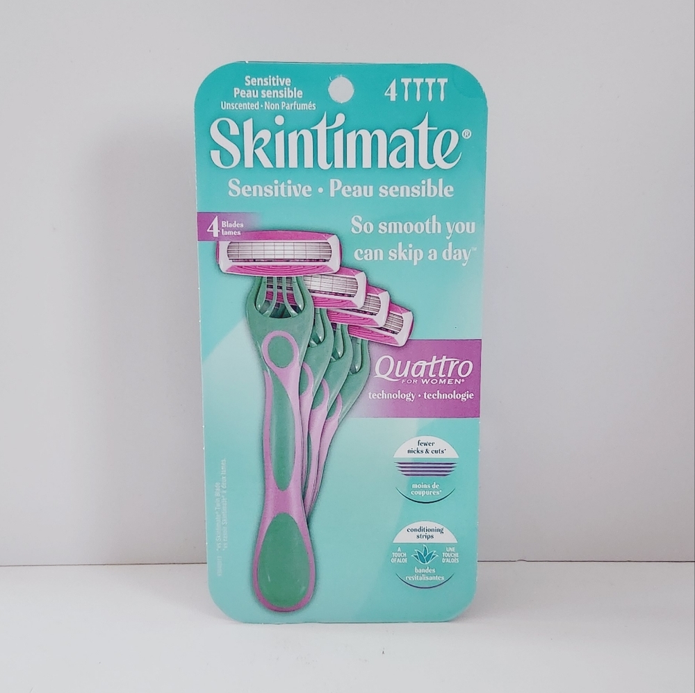 ⭐4/$15 Skintimate Sensitive Skin 4-Blade Disposable Razors, 4 CT